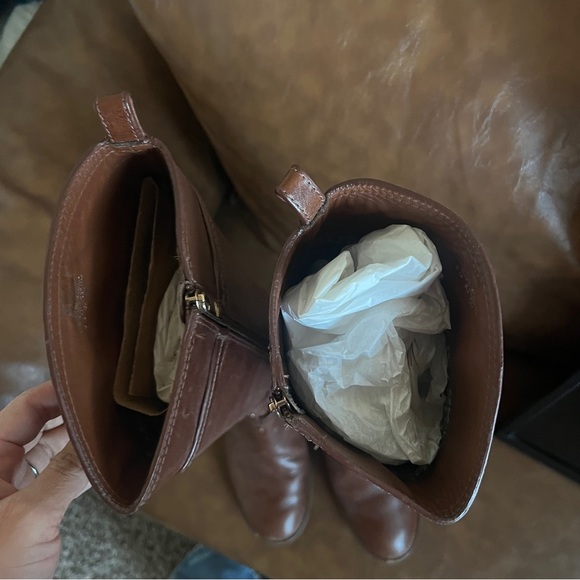 TORY BURCH Calista Cognac Leather Riding Boot SZ 7 - Picture 4 of 15